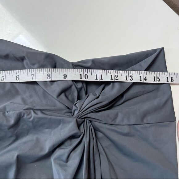 SKIMS Swim Gunmetal Gray Twist Front Slit Midi Swim Sarong Skirt Beach Cover Up - Picture 6 of 11